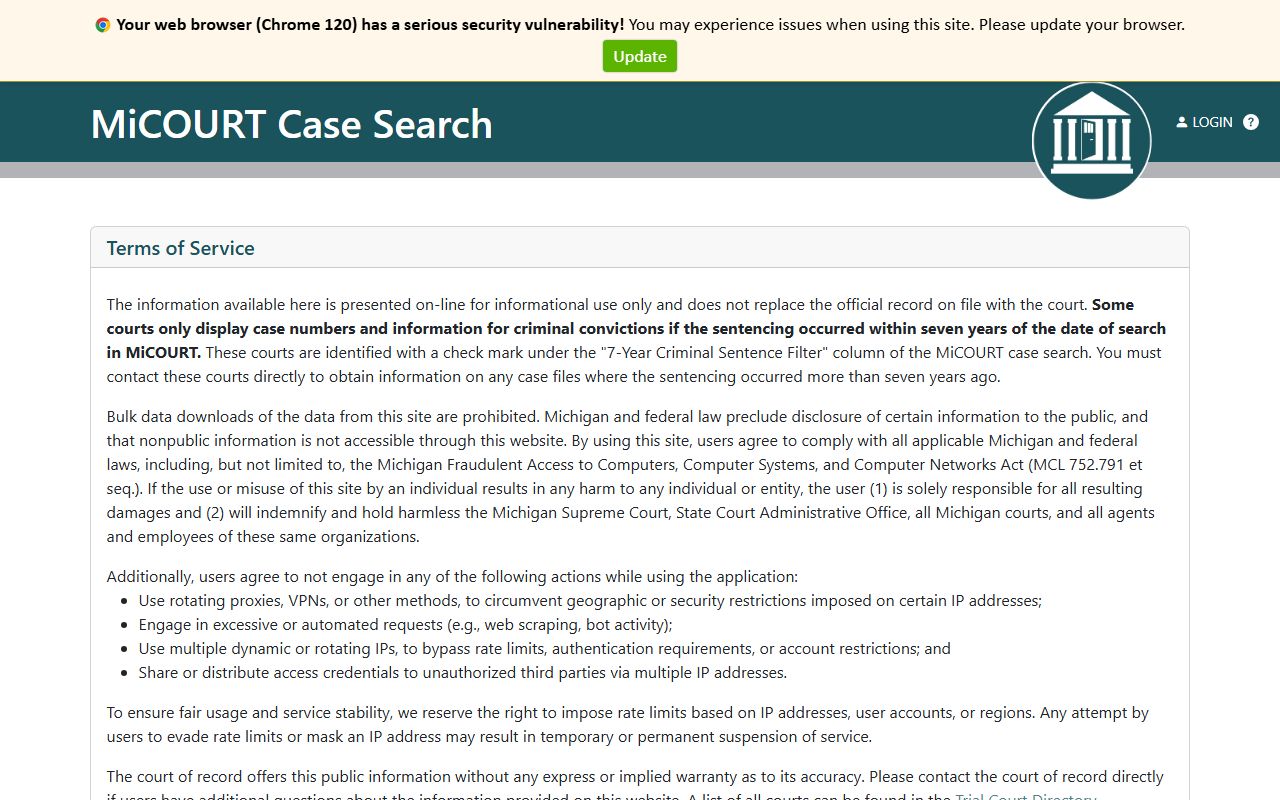 Manistee County court records 19th Circuit Court case search in MiCOURT